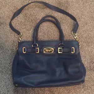 Michael Kors navy leather bag